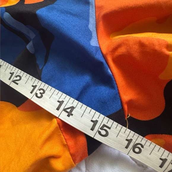 Tabitha Brown Target Vibrant Orange & Blue Floral Dress Puff Sleeve Dress Size 4 - Picture 7 of 10